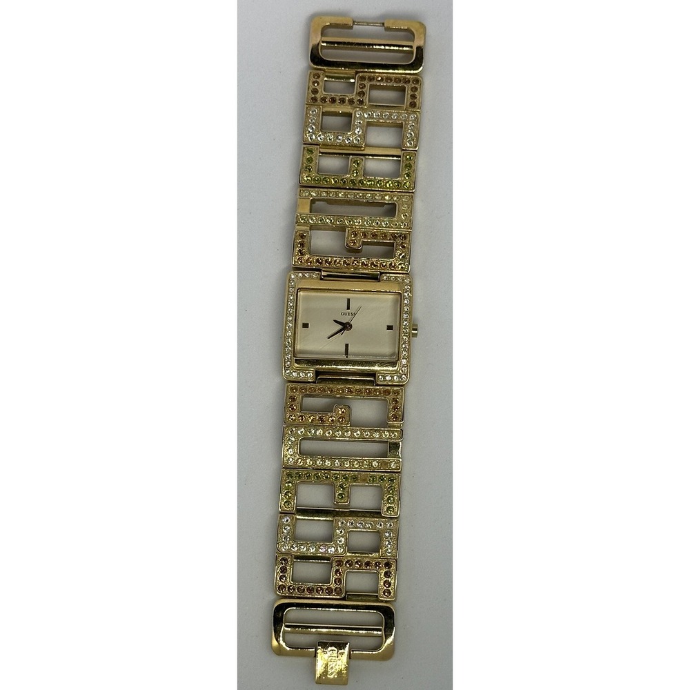 Guess Logo‎ Watch u13502L1 New Battery Gold Tone 32MM 6.5"